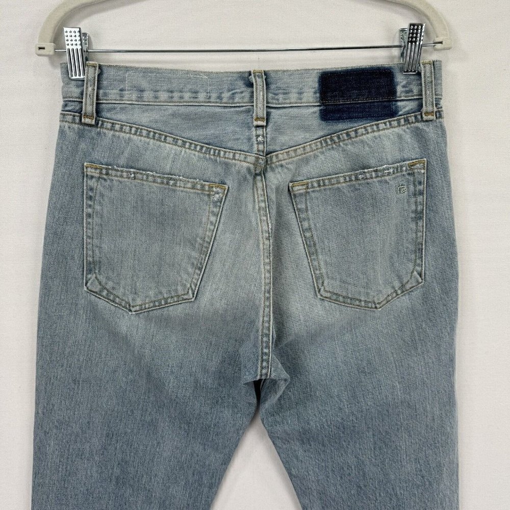 Rag & Bone Jeans Womens 27 Blue Crop Boyfriend Distressed Light Wash Rigid Denim - Picture 8 of 16